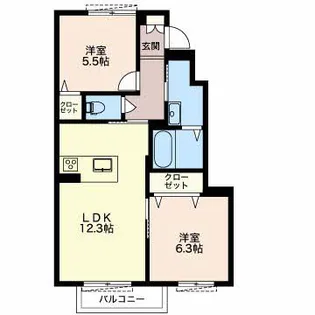 エクラシエ【1階】の間取り