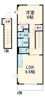 ハイステージ桜A【201号室】の間取り