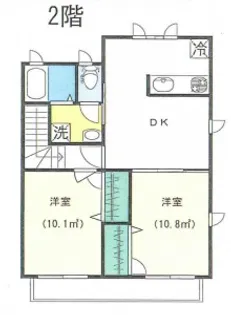 メルベーユF棟【201号室】の間取り