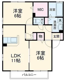 リビングタウン大和南 A【0201号室】の間取り