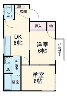 ユーアイコーポC棟【2階】の間取り