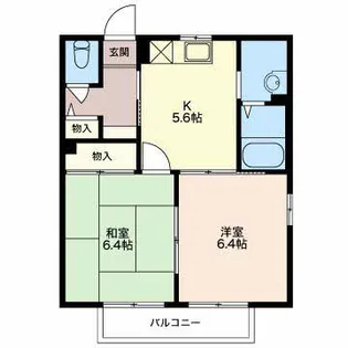 プランドール西口C【201号室】の間取り