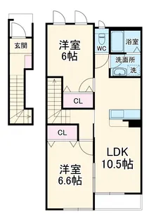 ハピア清水台【201号室】の間取り