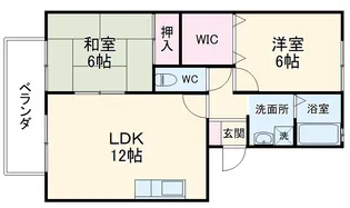 ネオクリエイト横山【B202号室】の間取り