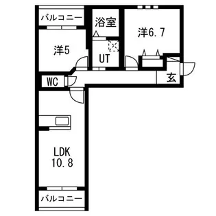 ラヴィアンローズ【202号室】の間取り