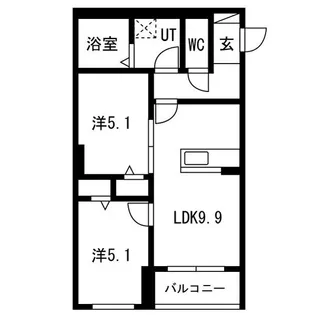 ラヴィアンローズ【303号室】の間取り