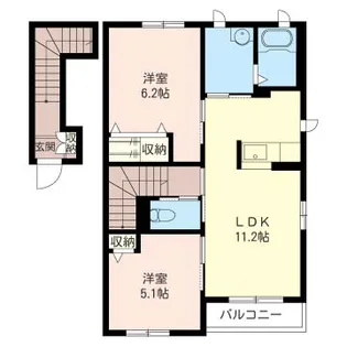 カンパ−ニュ【2階】の間取り