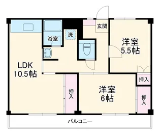 ビレッジハウス幸田5号棟【105号室】の間取り