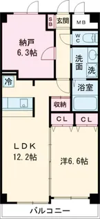 ボヌール都立大学弐番館【3階】の間取り