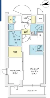 アジールコート豪徳寺【401号室】の間取り