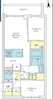 アジールコート豪徳寺【106号室】の間取り