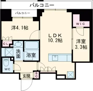 ドゥーエ府中Ⅰ【14階】の間取り