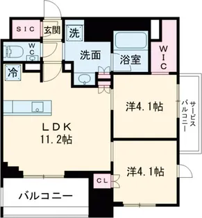 ドゥーエ府中Ⅰ【1404号室】の間取り