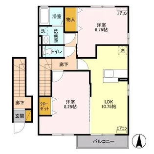 プリムヴェール上並榎 B【2階】の間取り