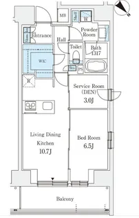 リテラス西日暮里【7階】の間取り