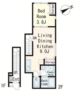 ブルーベリーの街のルレーヴ【2階】の間取り