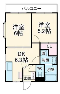 C・S堂乃下【206号室】の間取り