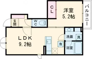 オルキデ蘆花公園参番館【101号室】の間取り
