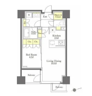 びゅうリエットグラン新宿戸山【5階】の間取り