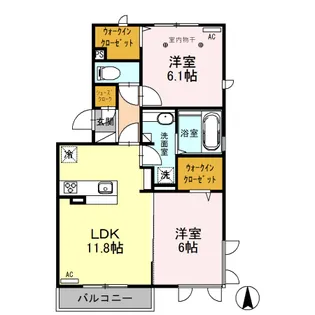 ロイジェントパークスレイクタウンⅡF【3階】の間取り