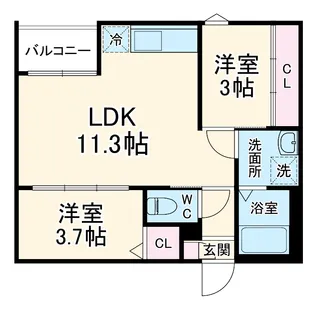 REGALESTルミナス黄金【3階】の間取り