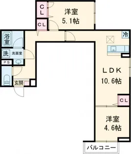 セレスティア中台Ⅱ【1階】の間取り