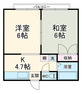 大吉アパートメント【205号室】の間取り
