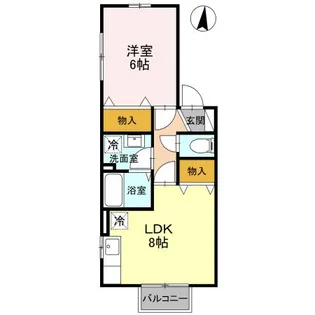 セジュール赤城B【2階】の間取り