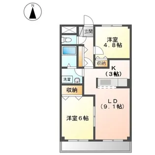 ハピネス山下【1階】の間取り