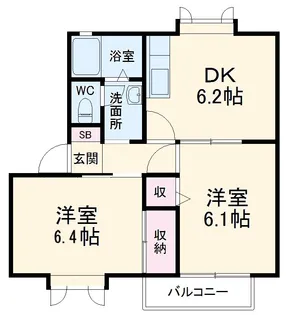 ルミエールA【1階】の間取り