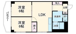 かわさきスカイビル【601号室】の間取り