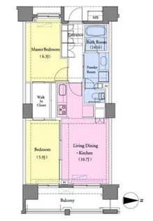 アールスタイルズ武蔵小杉EAST【3階】の間取り