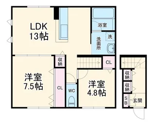 ウェルゲートノース【2階】の間取り