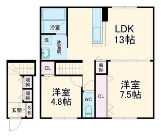 ウェルゲートノース【2階】の間取り