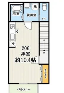 キャメル狭山市入間川【206号室】の間取り