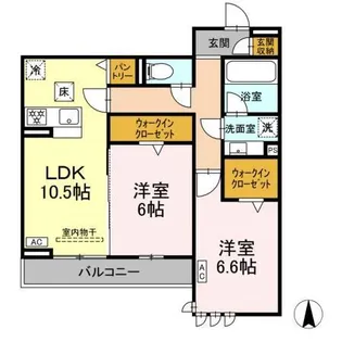 リアンフォール【102号室】の間取り