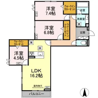 リアンフォール【103号室】の間取り