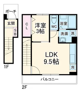 メゾン・ド・ソレイユ【202号室】の間取り