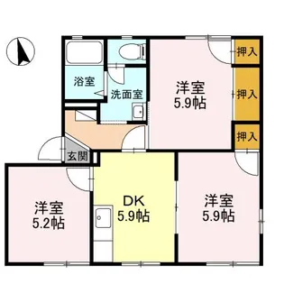ハイツ定栄B【2階】の間取り