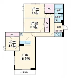 リアンフォール【3階】の間取り