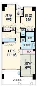 サーパス草薙運動場前【802号室】の間取り