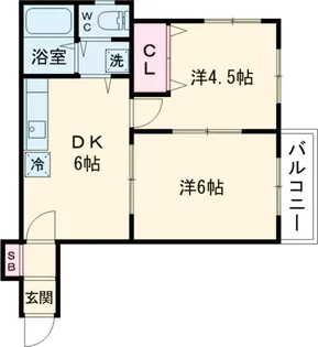 ホワイトウイング狭間Ⅱ【101号室】の間取り