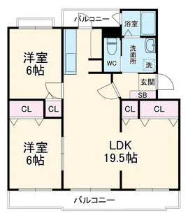VILLAGE森の里 E号棟【2階】の間取り