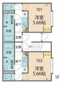 カインドネス相模大野East【201号室】の間取り