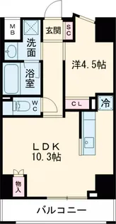 ラグゼナ北千住Ⅱ【4階】の間取り