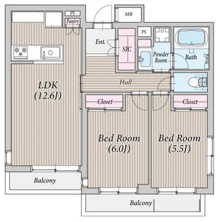CLIVIA市川真間【102号室】の間取り