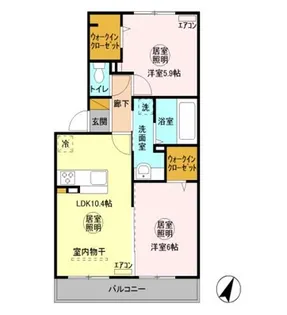 サニーウェル【3階】の間取り