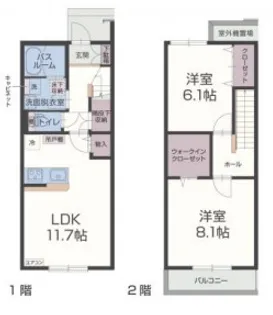 メゾン プレジール【2号室】の間取り