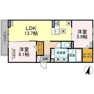 Celestia【301号室】の間取り