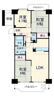 イトーピア第二大曽根マンション【11階】の間取り